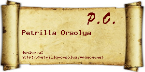 Petrilla Orsolya névjegykártya