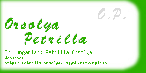 orsolya petrilla business card